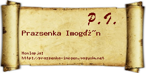 Prazsenka Imogén névjegykártya